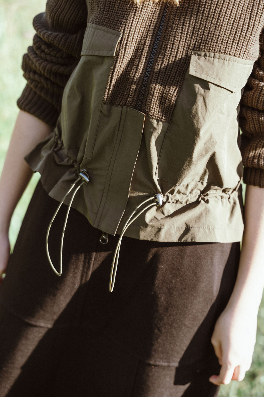 D982-BK - BUTTON A-LINE SKIRT
