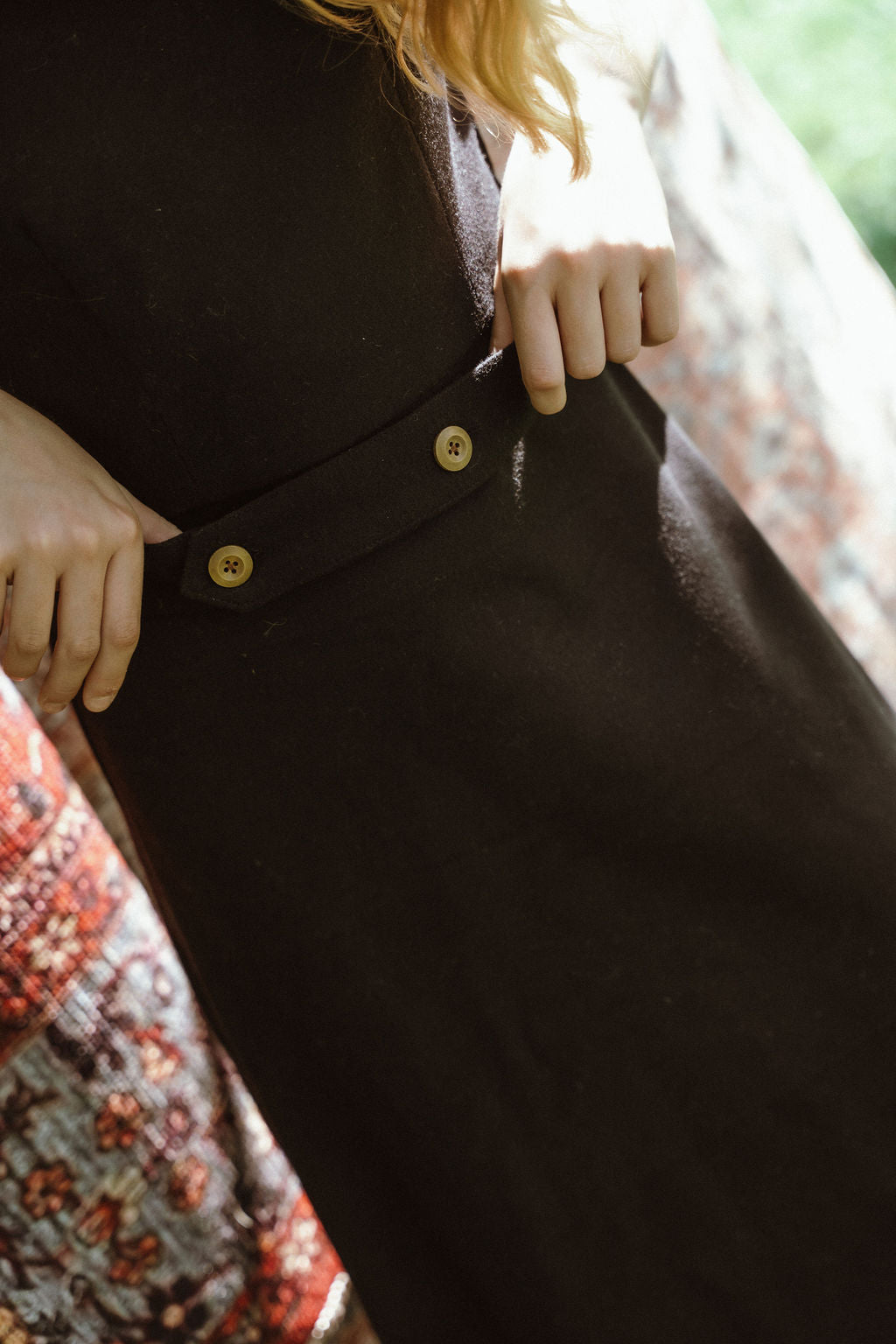 G914-CR - WOOL DRESS WITH MOCK NECK