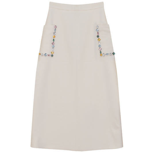 CRYSTAL EMBELLISHED POCKET SKIRT