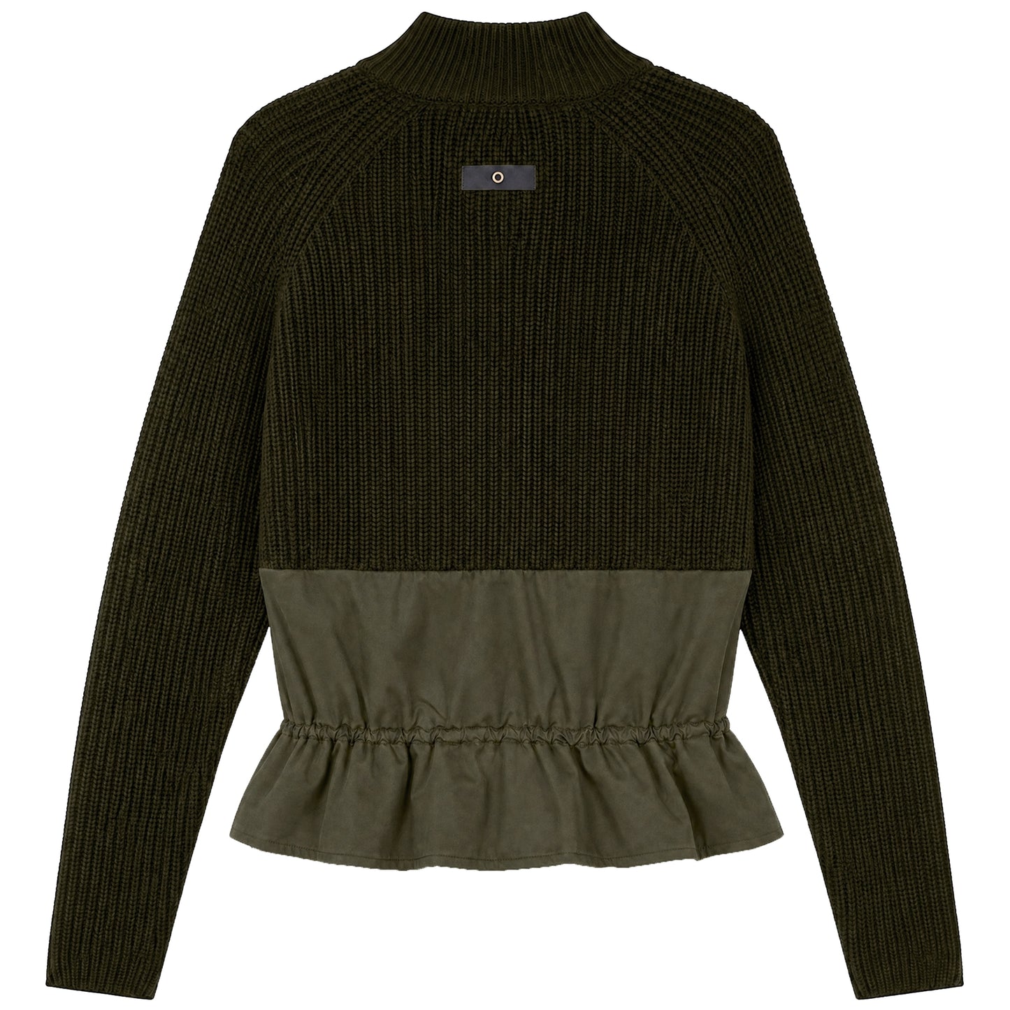 D900-GN - MIXED MEDIA CONTRAST ZIPPER DETAIL TOP