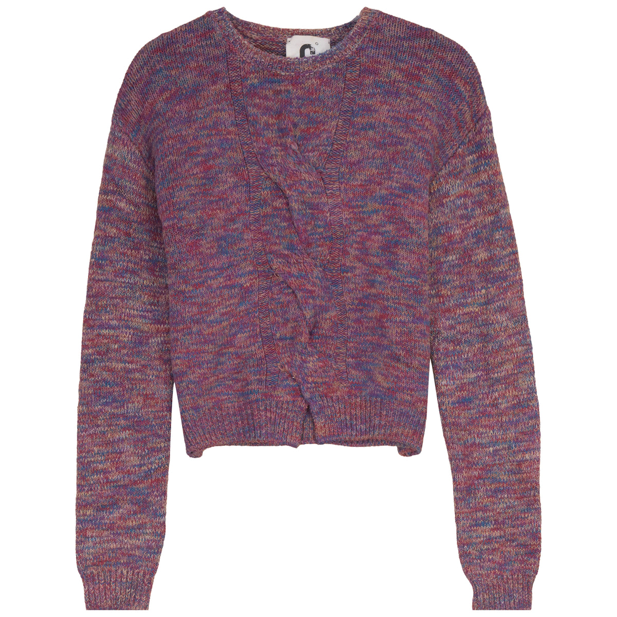 D902-BU - LARGE CABLE KNIT SWEATER