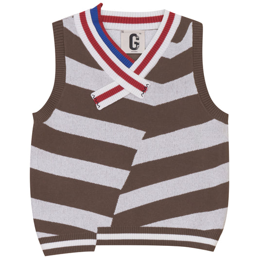 D908-CA - STRIPE RIB DETAIL VEST
