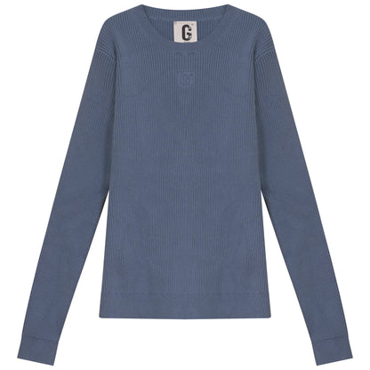 D912-BL - RIBBED HENLEY
