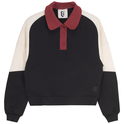 D930-BK - COLORBLOCK COLLAR TOP