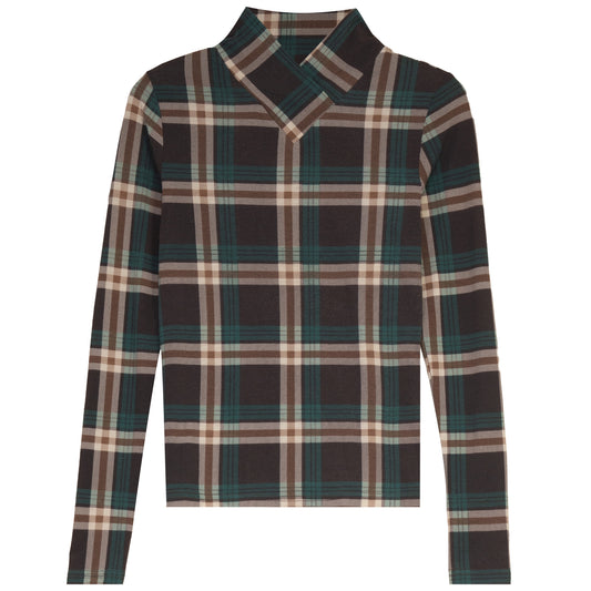 D932-BRPL - CROSSOVER V MOCK NECK TOP