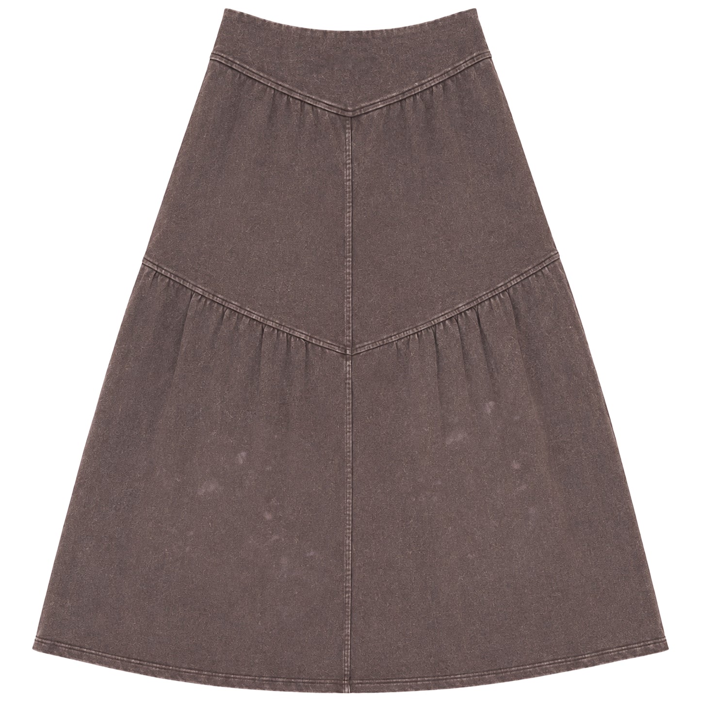 D941-BR - TIERED WASHED SKIRT