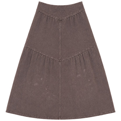 D941-BR - TIERED WASHED SKIRT