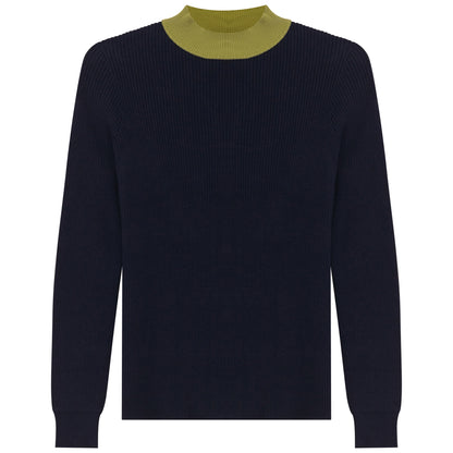D942-NA - COLORBLOCK RIBBED MOCK NECK