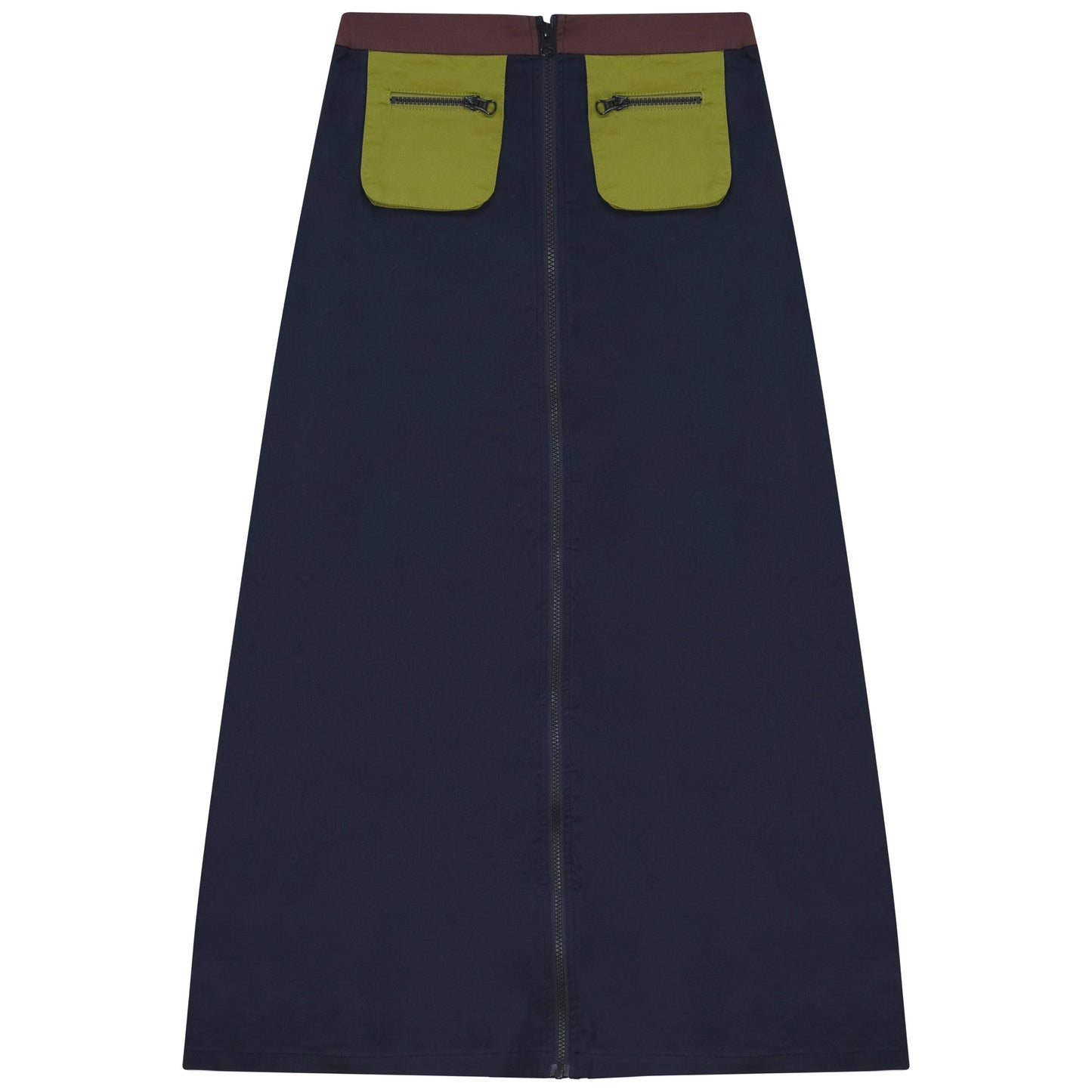 D943-NA - COLORBLOCK POCKET DETAIL SKIRT