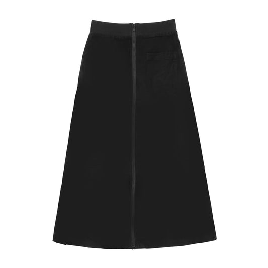 D972-BK - ZIPPER DETAIL CORDUROY SKIRT