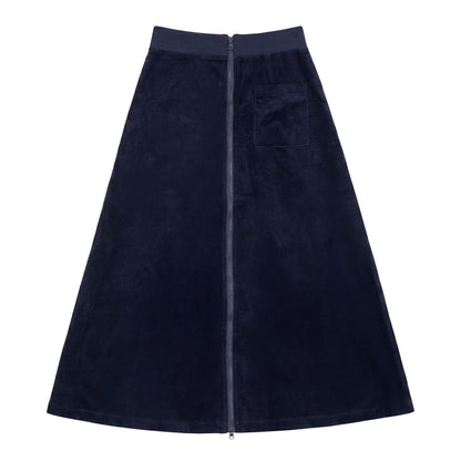 D972-NA - ZIPPER DETAIL CORDUROY SKIRT