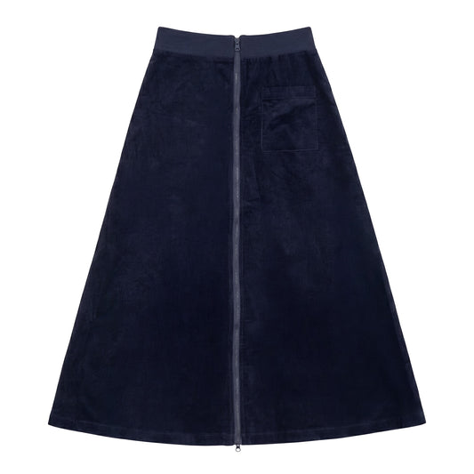 D972-NA - ZIPPER DETAIL CORDUROY SKIRT