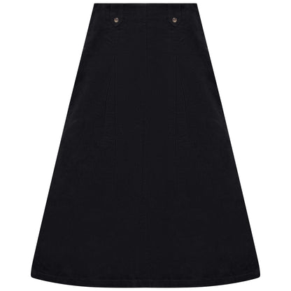 D978-BK - FRONT BUTTON DETAIL CORDUROY SKIRT