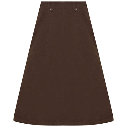 D978-BR - FRONT BUTTON DETAIL CORDUROY SKIRT