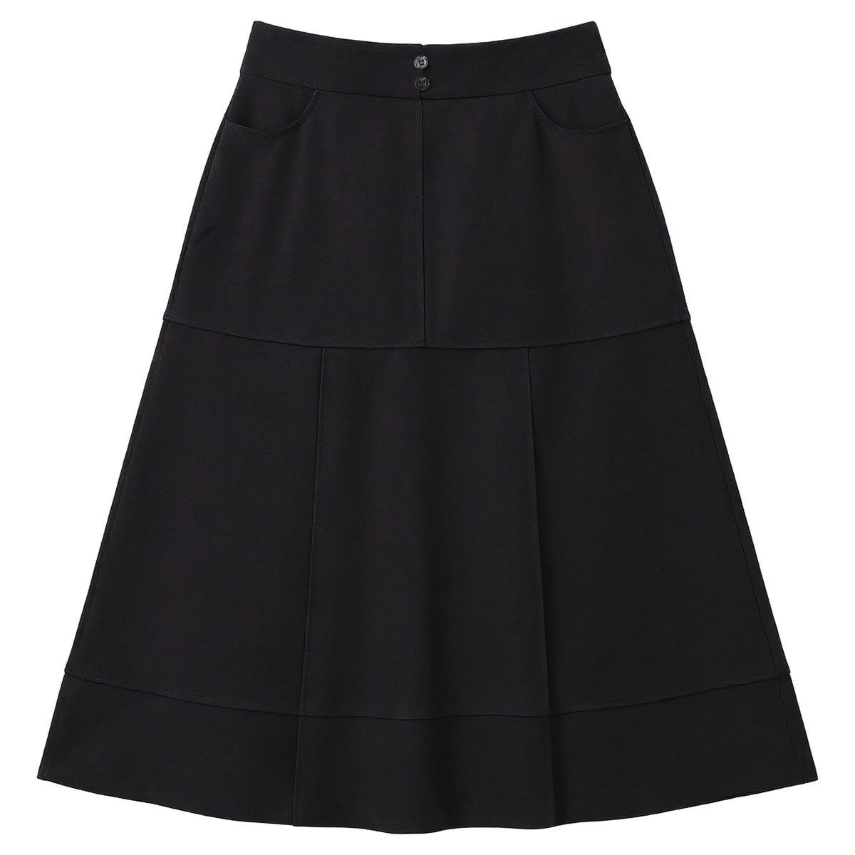 D982-BK - BUTTON A-LINE SKIRT