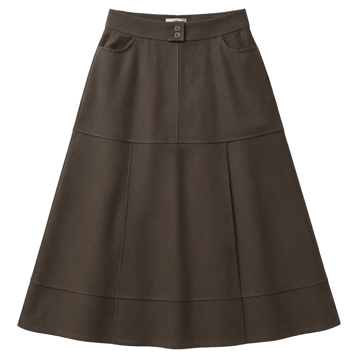 D982-BR - BUTTON A-LINE SKIRT