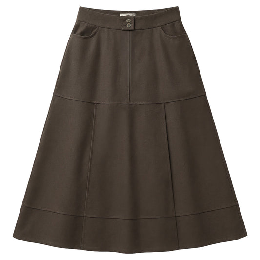 D982-BR - BUTTON A-LINE SKIRT