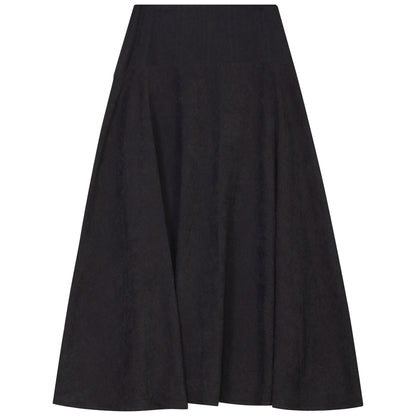 D984-BK - TOPSTITCHED YOKE SUEDE SKIRT