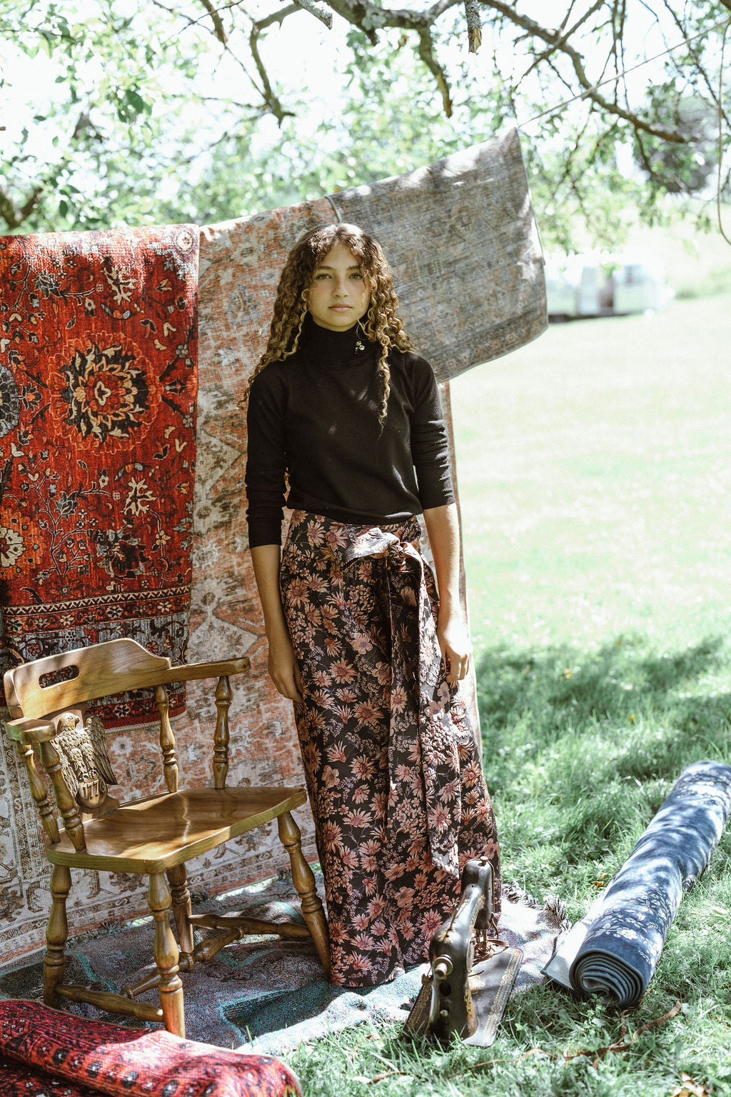 G988-BKFL - BROCADE SKIRT