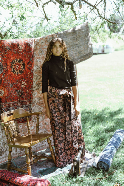 G988-BKFL - BROCADE SKIRT