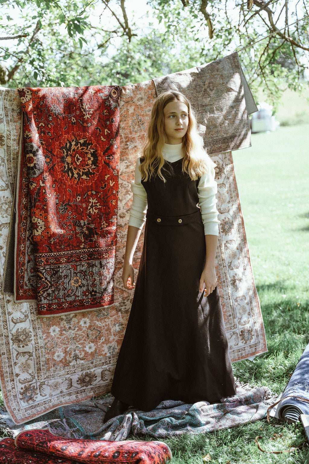 G914-CR - WOOL DRESS WITH MOCK NECK