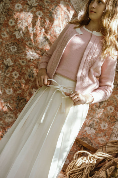G950-PI - MOHAIR CABLE SWEATER SET