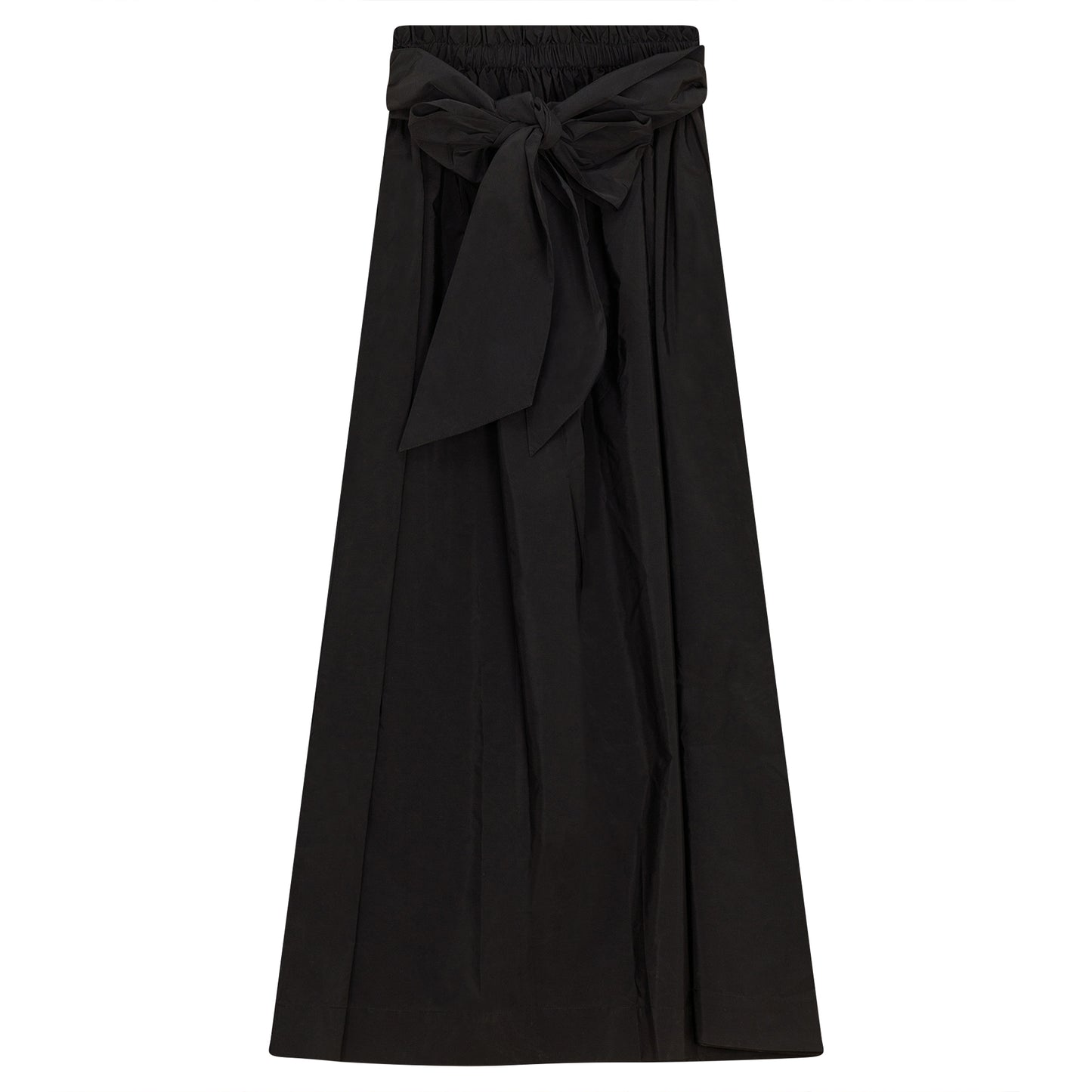 G556-BK - BELTED TAFFETA SKIRT