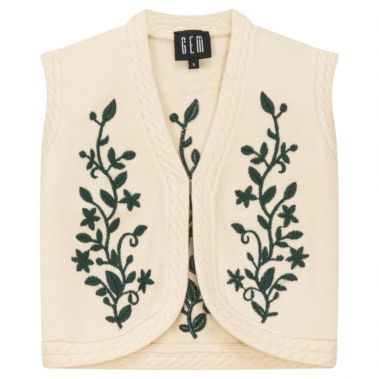 G570-RA - BRAID TRIMMED EMBROIDERED VEST