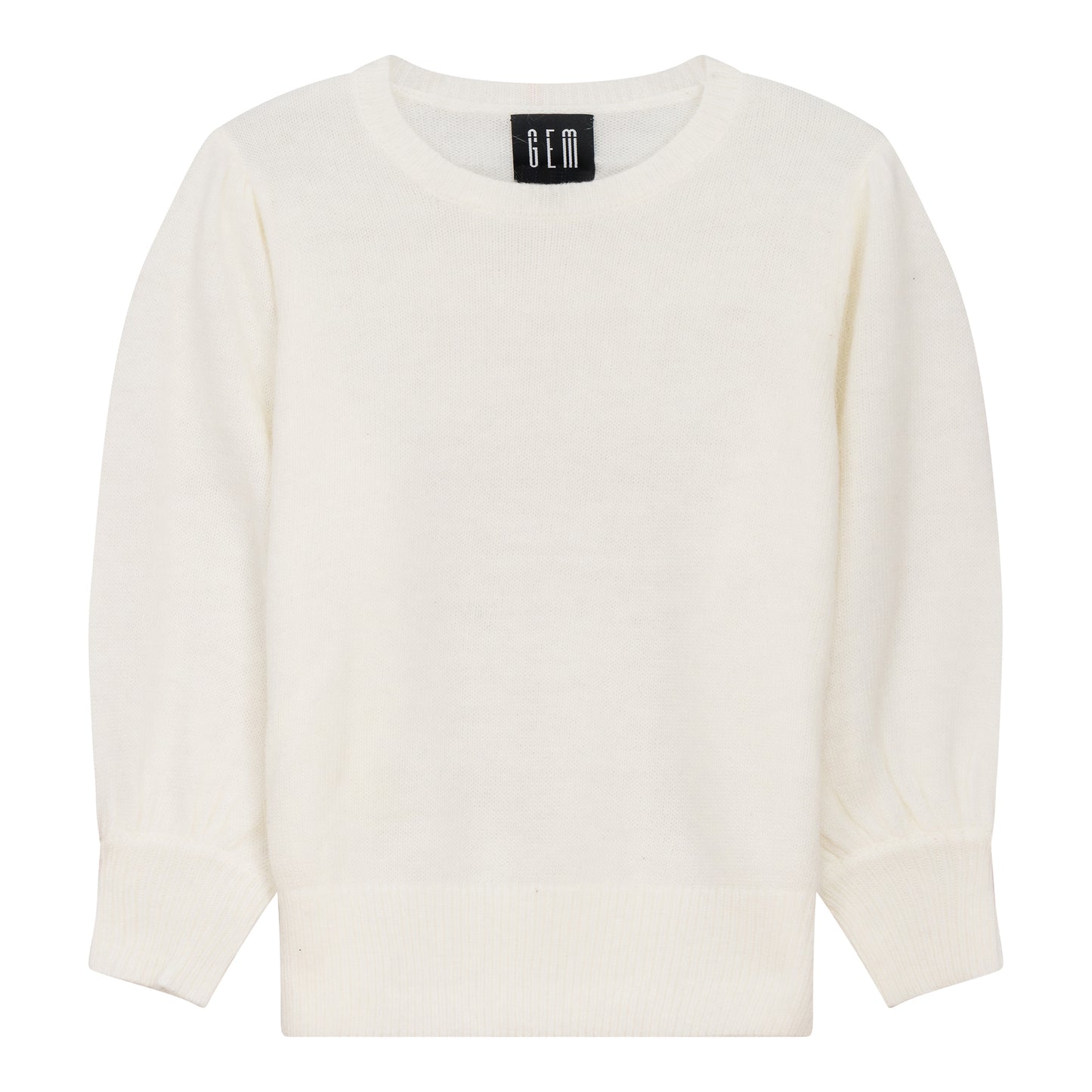 G574-CR - ANGORA BUBBLE SLEEVED SWEATER