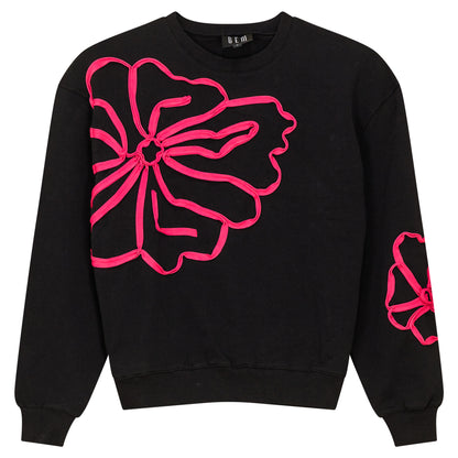 G582-BKFU - FLOWER SWEATSHIRT