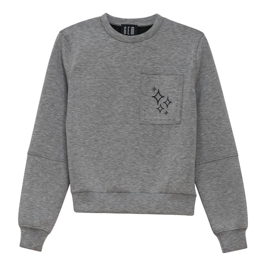 G586-GR - EMBOSSED POCKET SWEATSHIRT