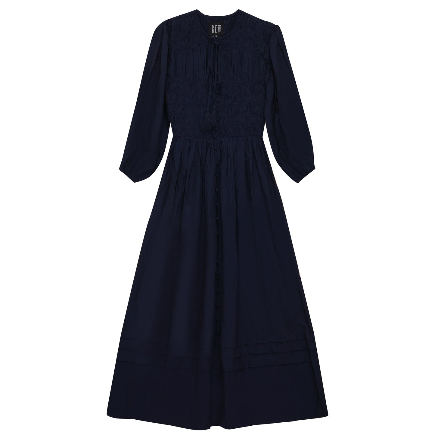 SMOCKED BUTTON DOWN DRESS