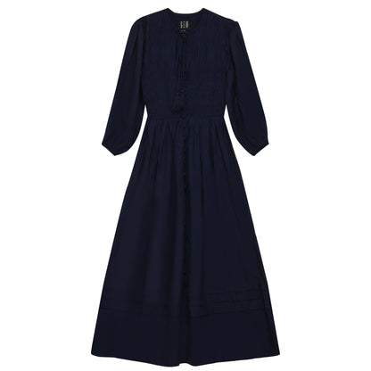 SMOCKED BUTTON DOWN DRESS