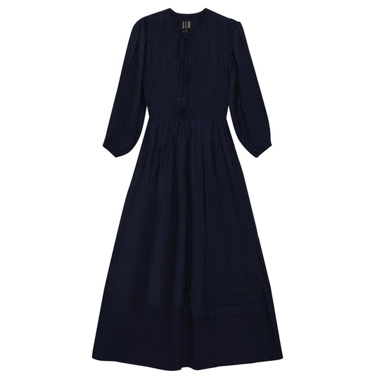 SMOCKED BUTTON DOWN DRESS