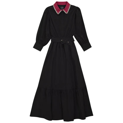 GEMSTONE COLLARED DRESS
