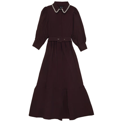 GEMSTONE COLLARED DRESS