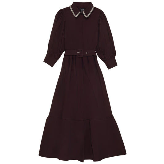GEMSTONE COLLARED DRESS