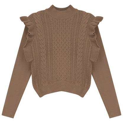 CABLE KNIT TURTLENECK SWEATER