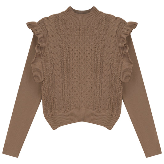 CABLE KNIT TURTLENECK SWEATER