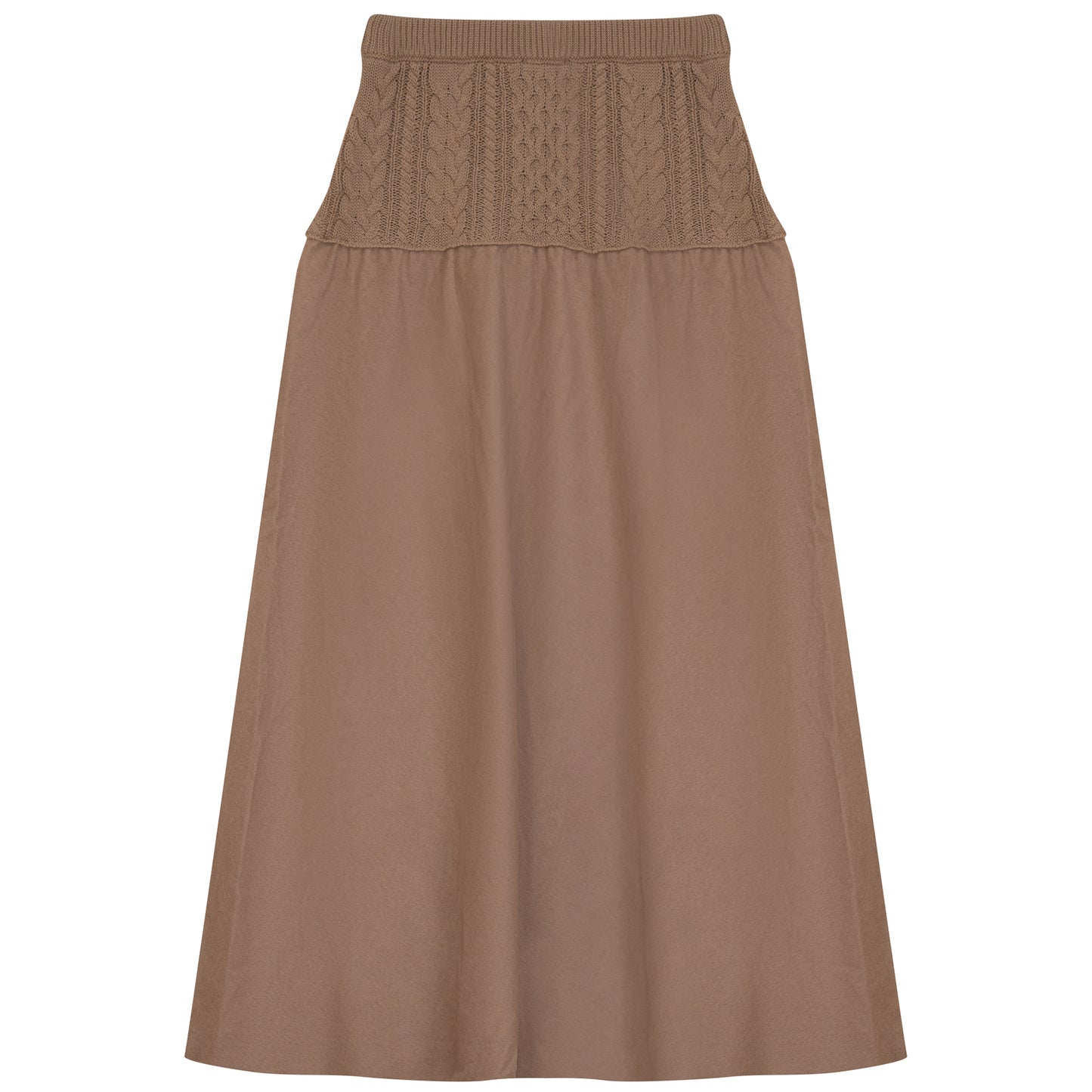 CABLE KNIT YOKE SKIRT