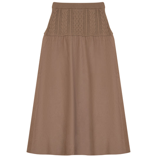 CABLE KNIT YOKE SKIRT