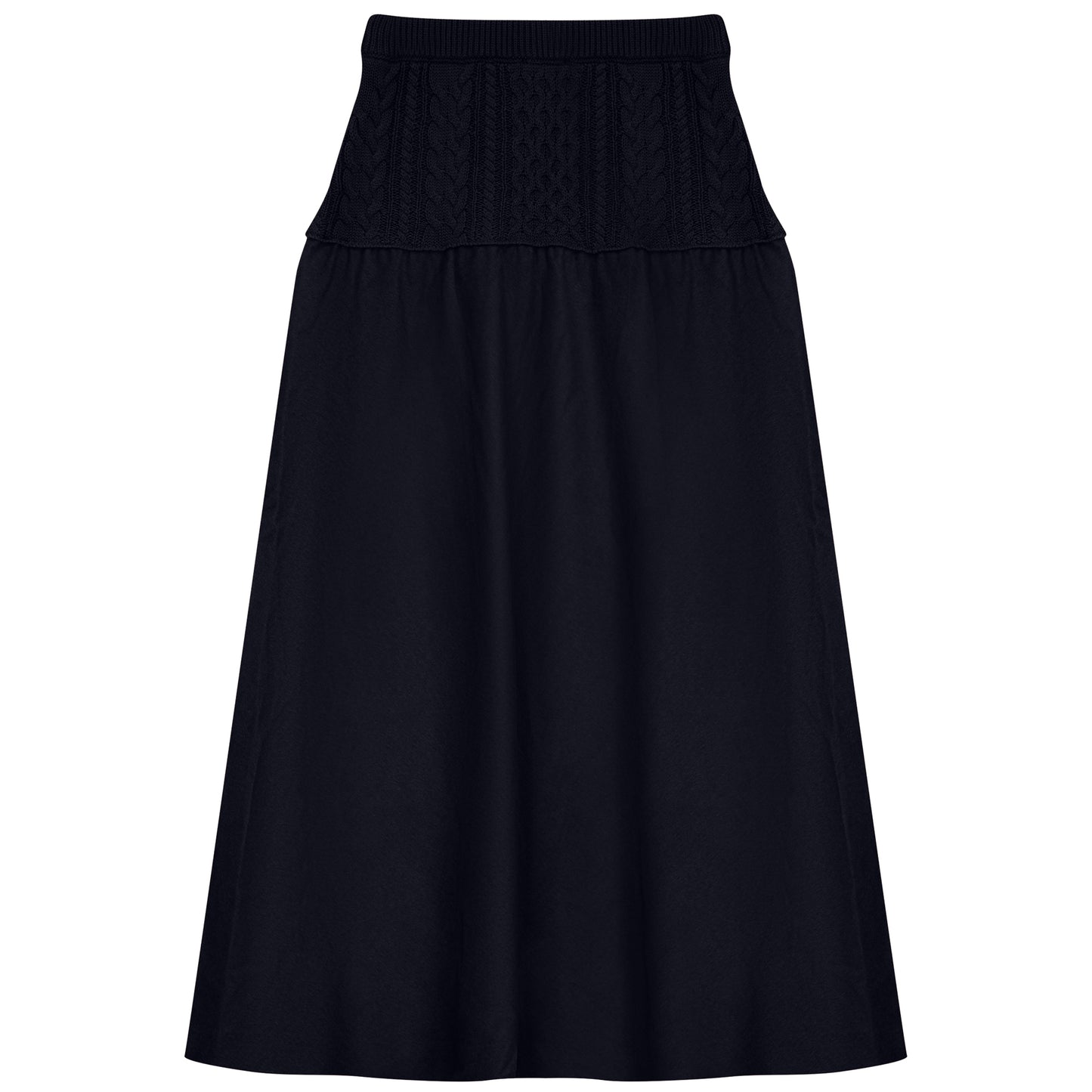 CABLE KNIT YOKE SKIRT