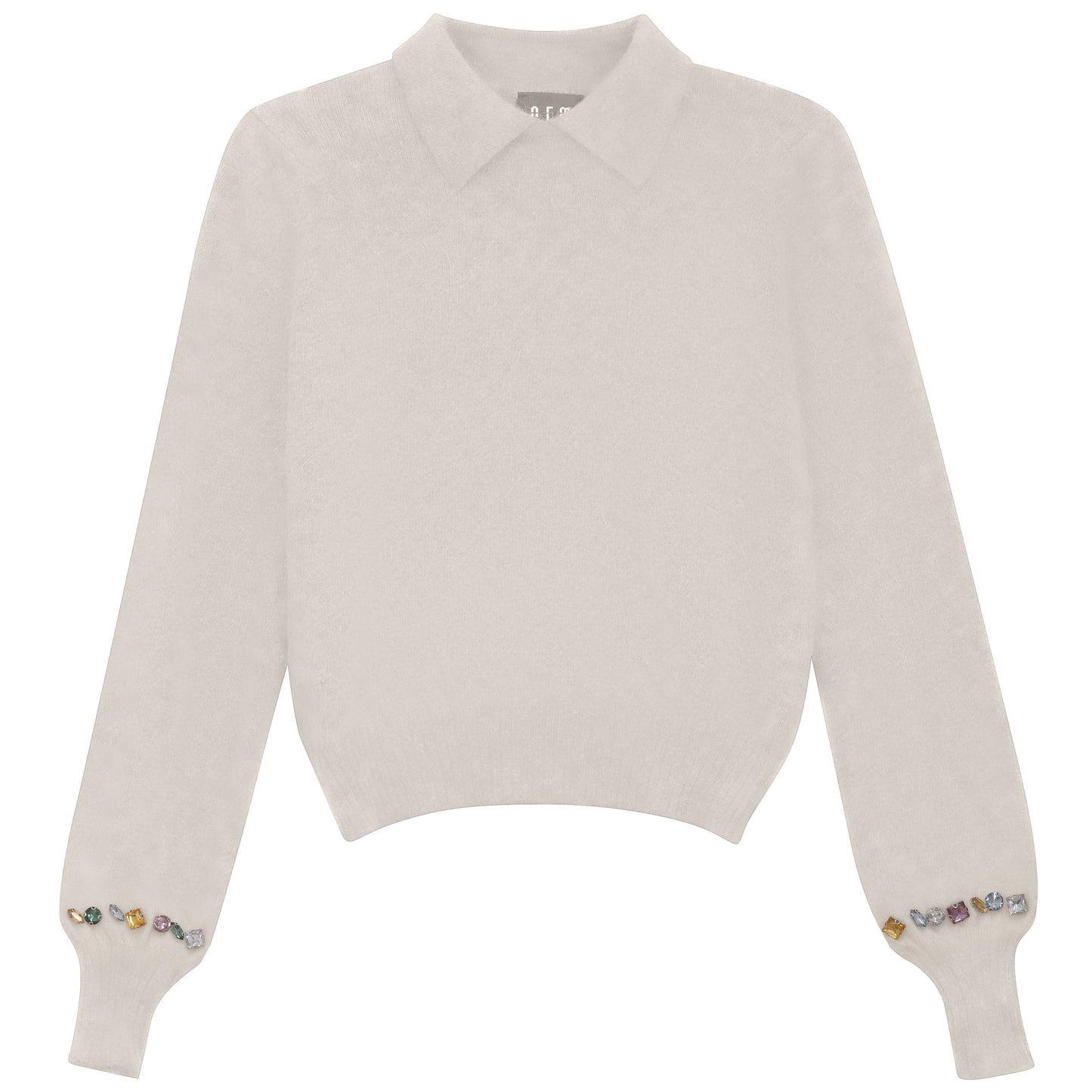 CRYSTAL EMBELLISHED COLLAR SWEATER
