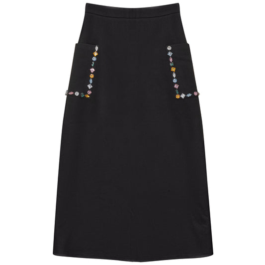 CRYSTAL EMBELLISHED POCKET SKIRT
