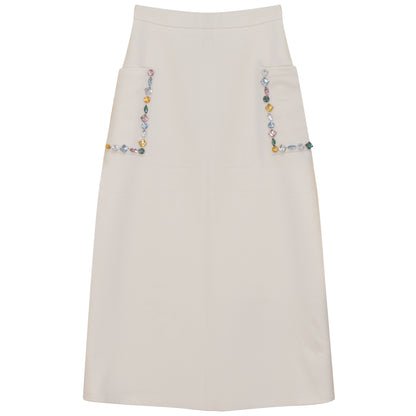 CRYSTAL EMBELLISHED POCKET SKIRT