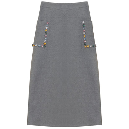CRYSTAL EMBELLISHED POCKET SKIRT