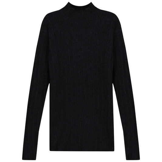 RIBBED MOCK NECK