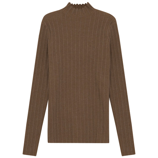 RIBBED MOCK NECK