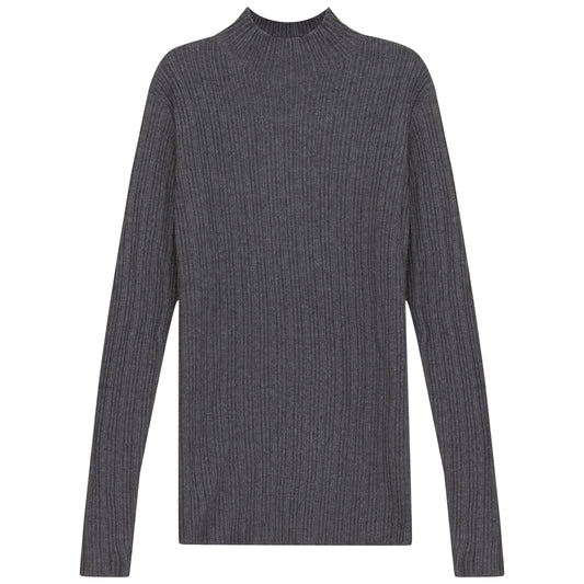 RIBBED MOCK NECK