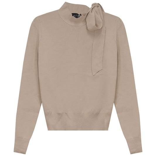 TIE NECK SWEATER